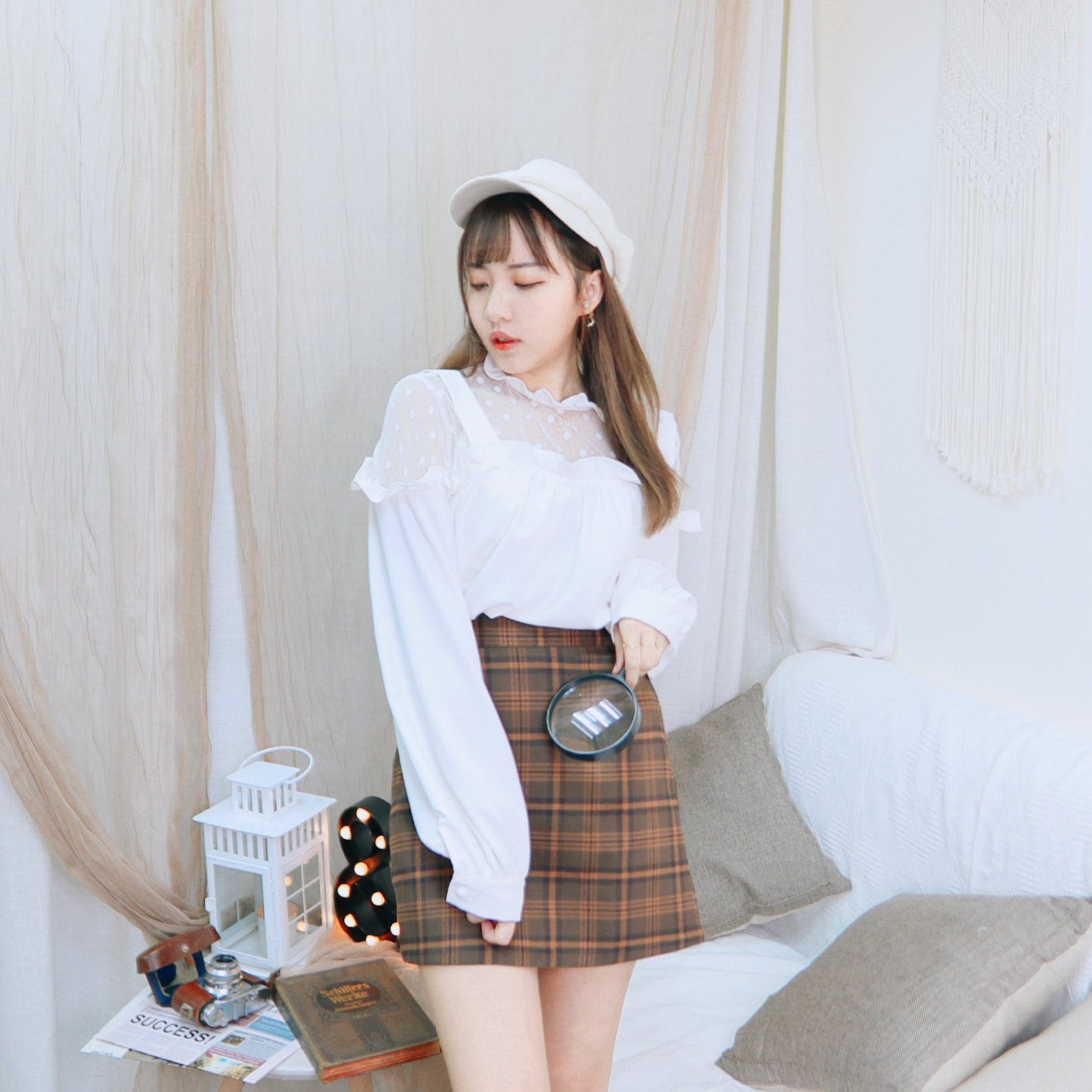B125 BROWNIE CHECKED SKIRT - Letta A