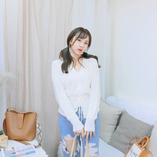 T371 MILKY LIGHT KNIT TOP - Letta A