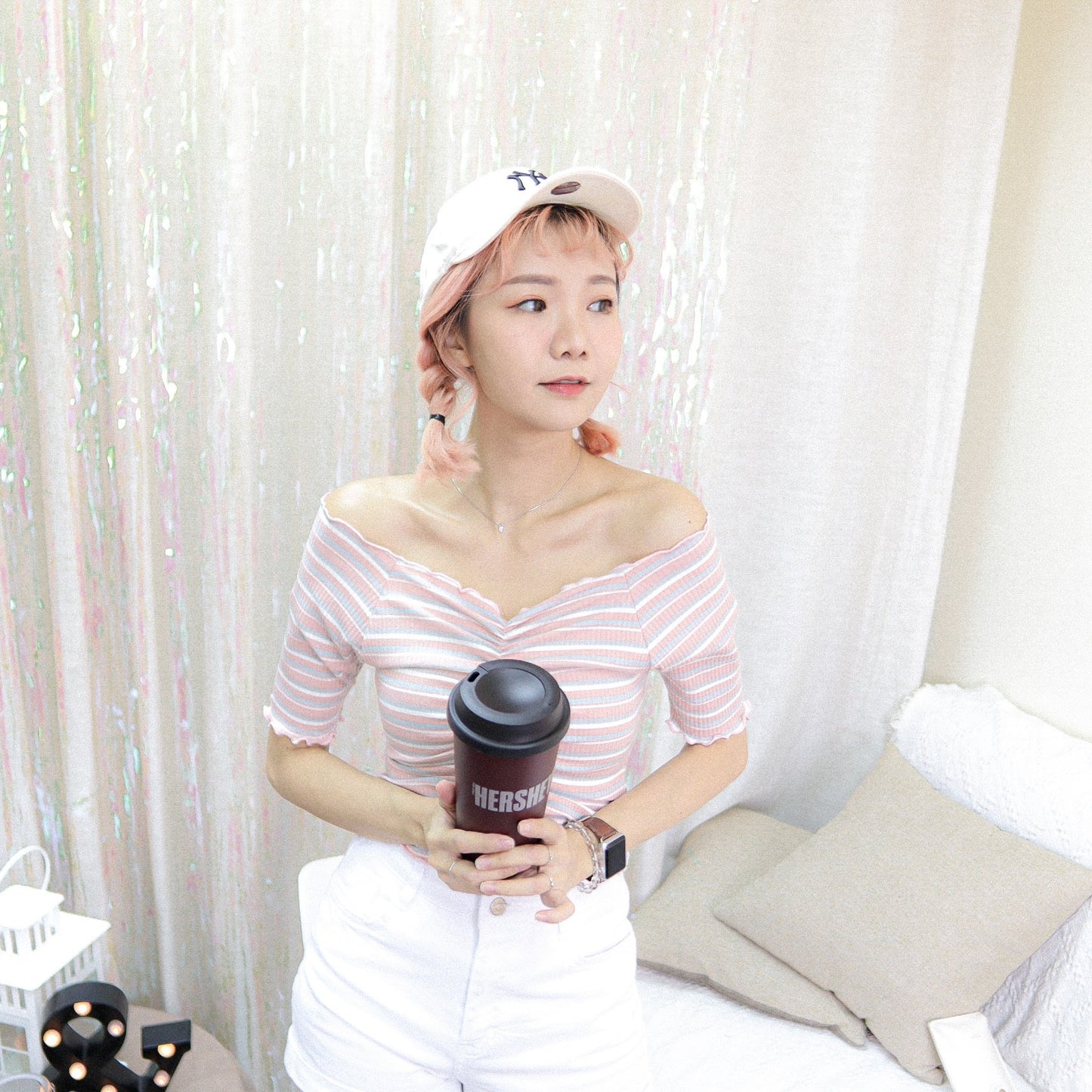 T354 WHITE PINK TOP - Letta A