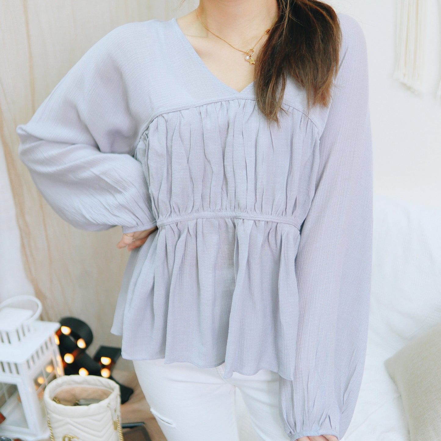 T392 ARITA V-NECK TOP - Letta A