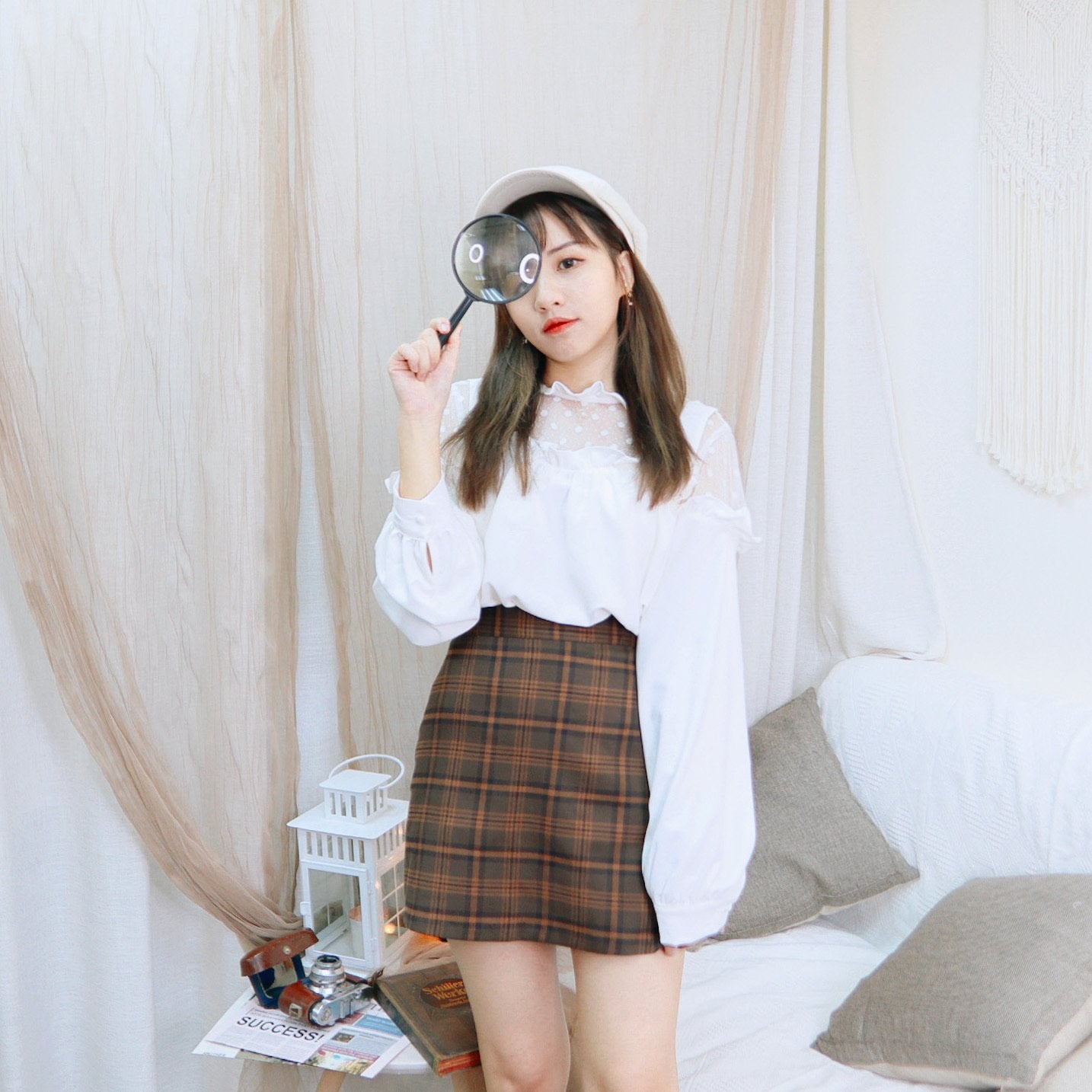 B125 BROWNIE CHECKED SKIRT - Letta A