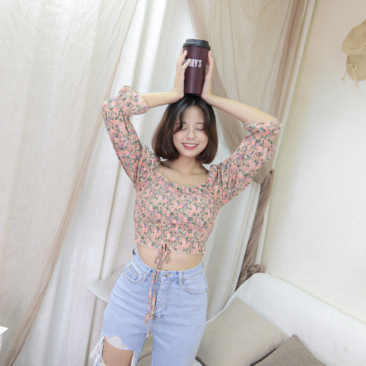 T376 FLORAL VINTAGE TOP - Letta A