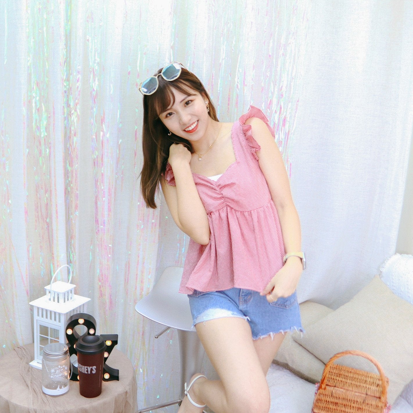 T355 REDDISH RUFFLE TOP - Letta A