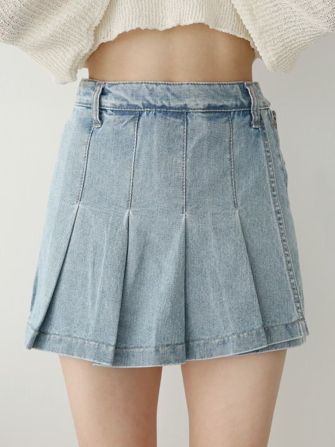 J169 JAGGING DENIM SKIRT