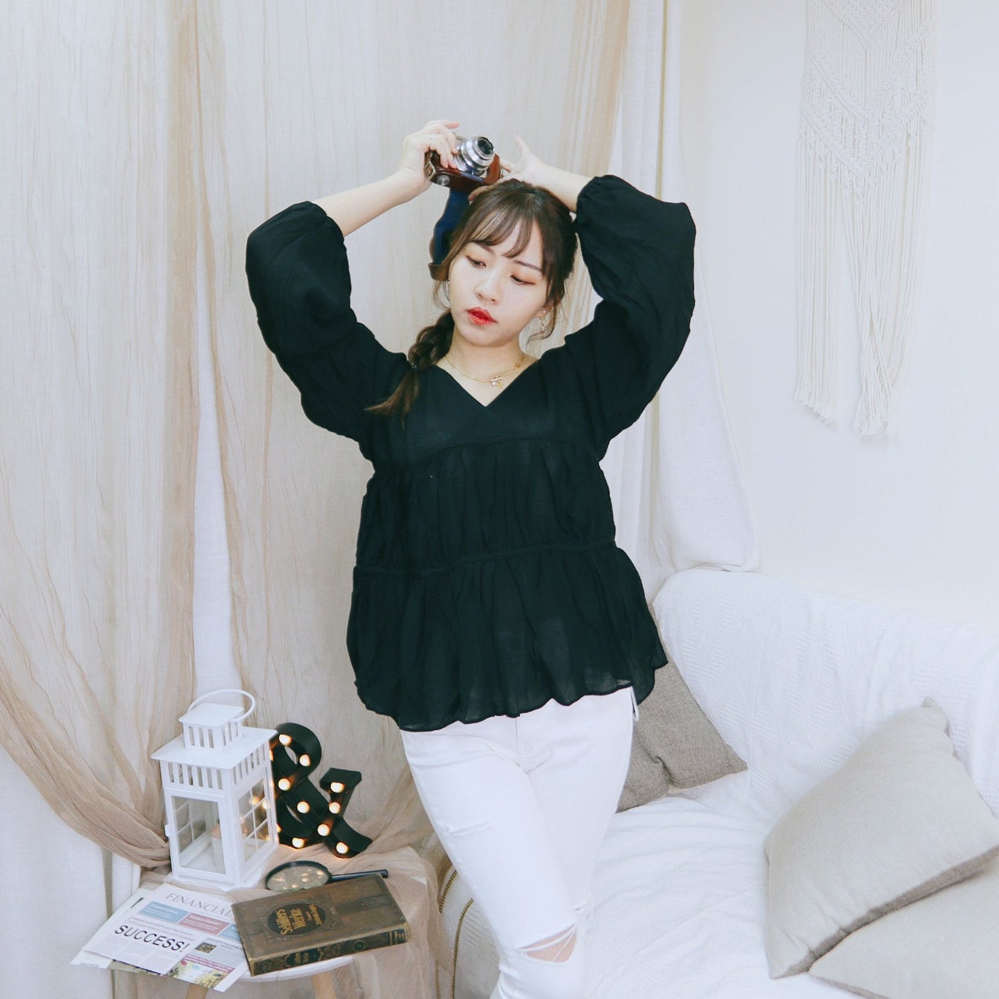 T392 ARITA V-NECK TOP - Letta A