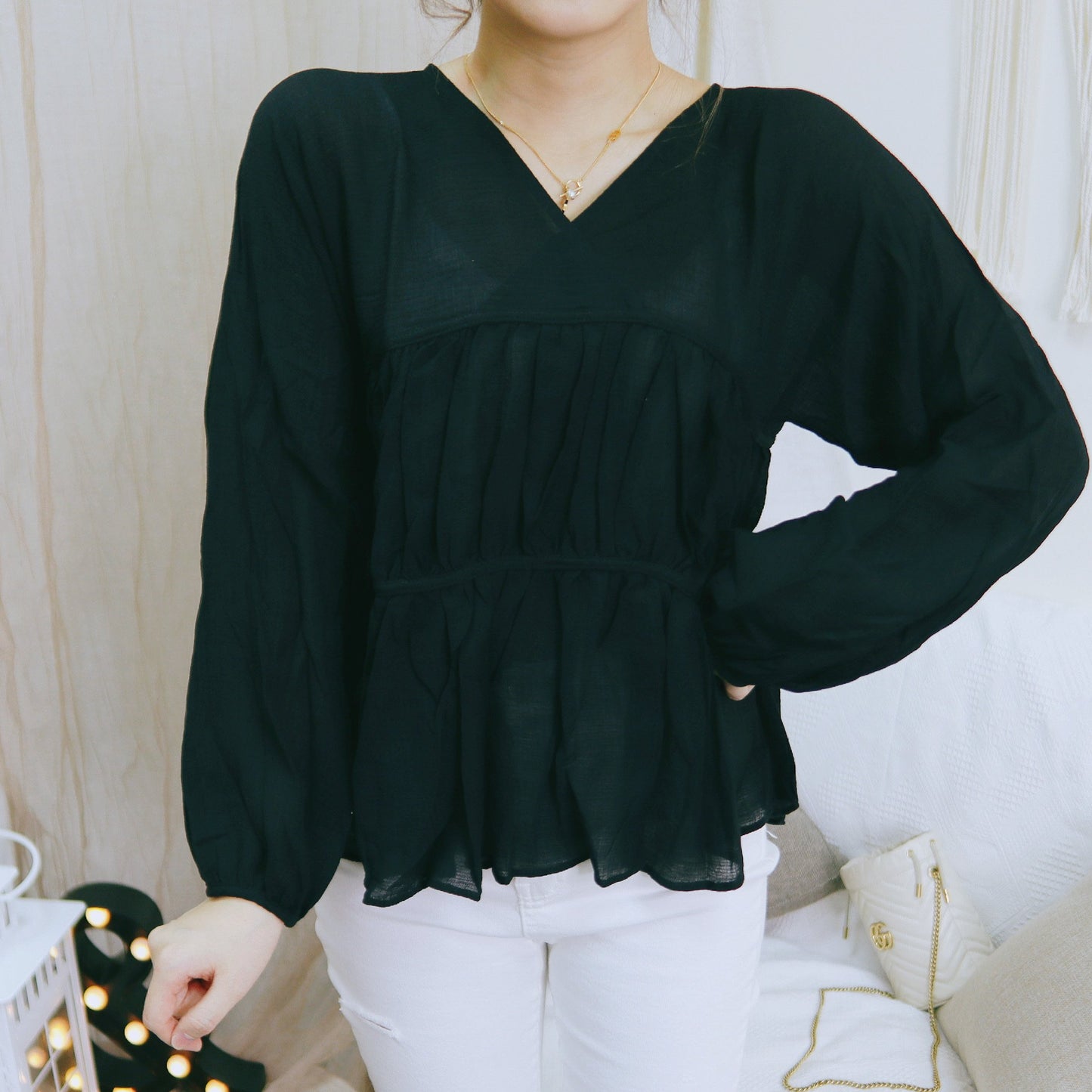 T392 ARITA V-NECK TOP - Letta A