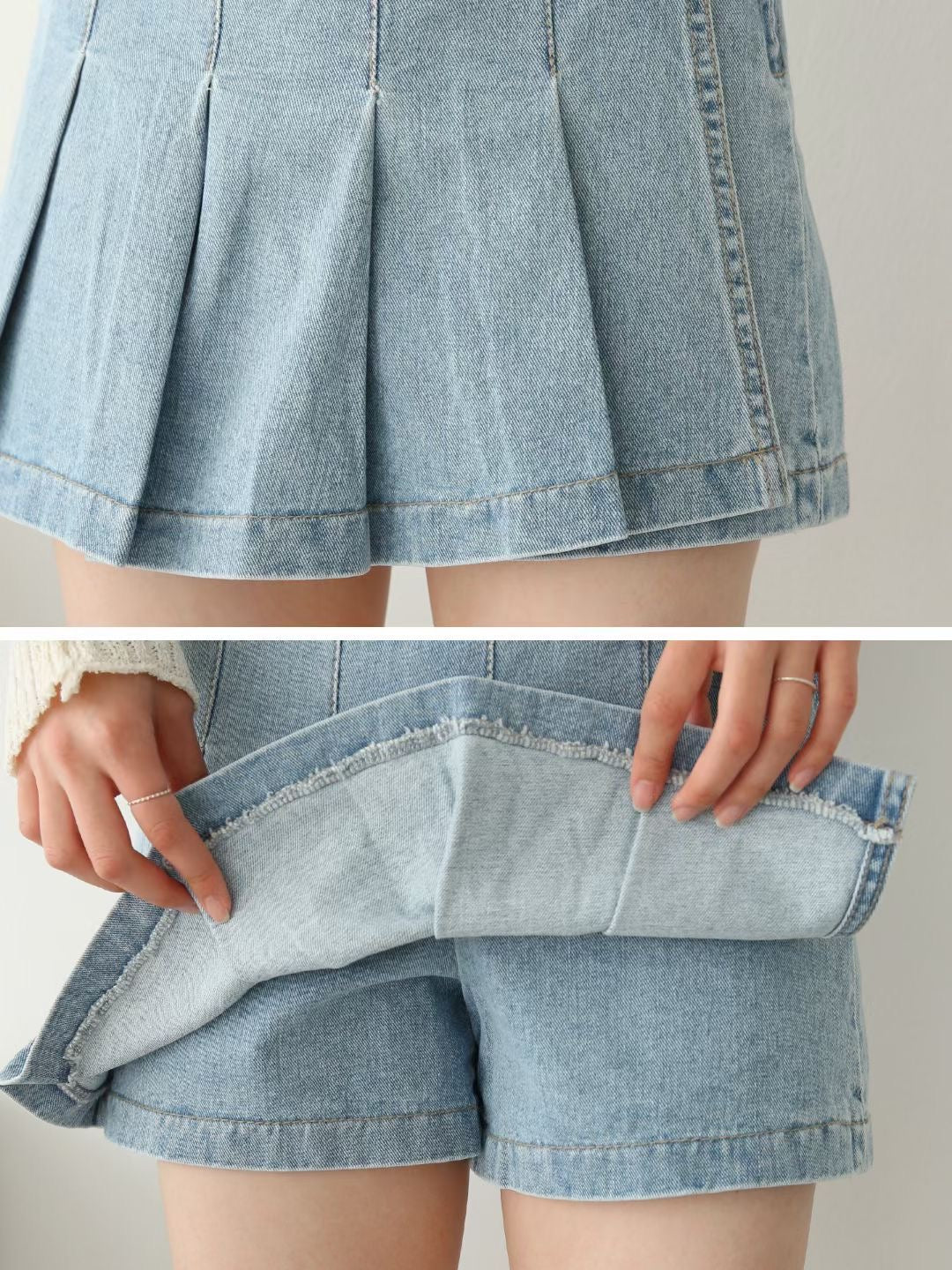 J169 JAGGING DENIM SKIRT