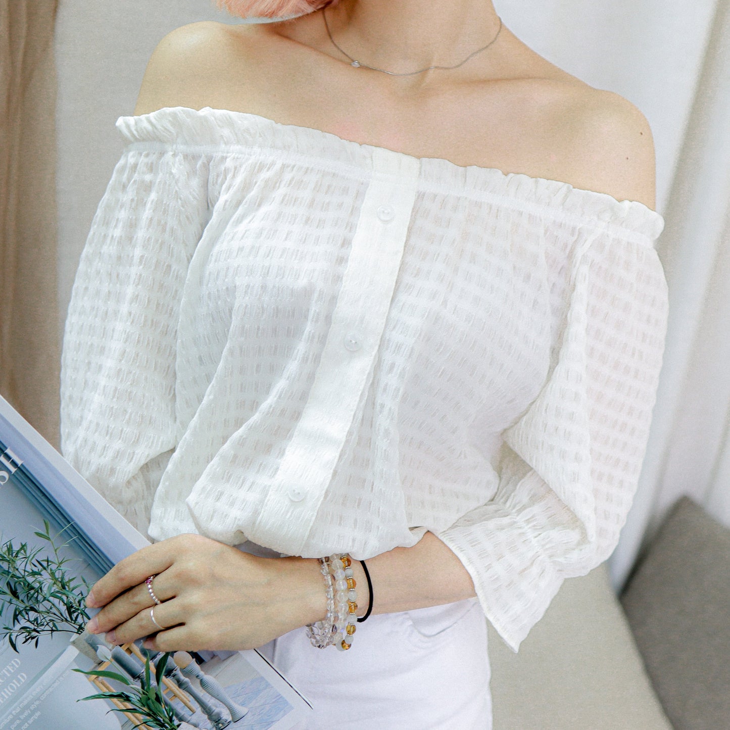 #T309 SOPHIA OFFSHOULDER TOP - Letta A