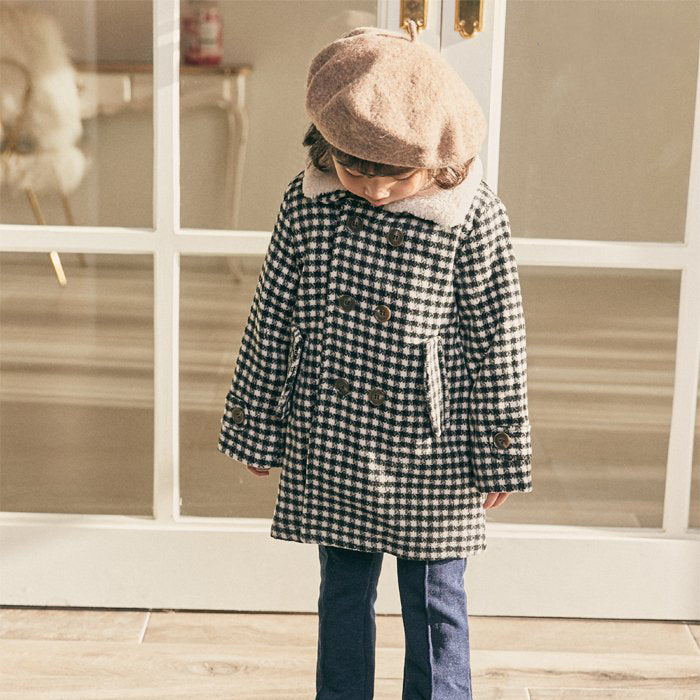 BT034 CHECKED FUFFY JACKET