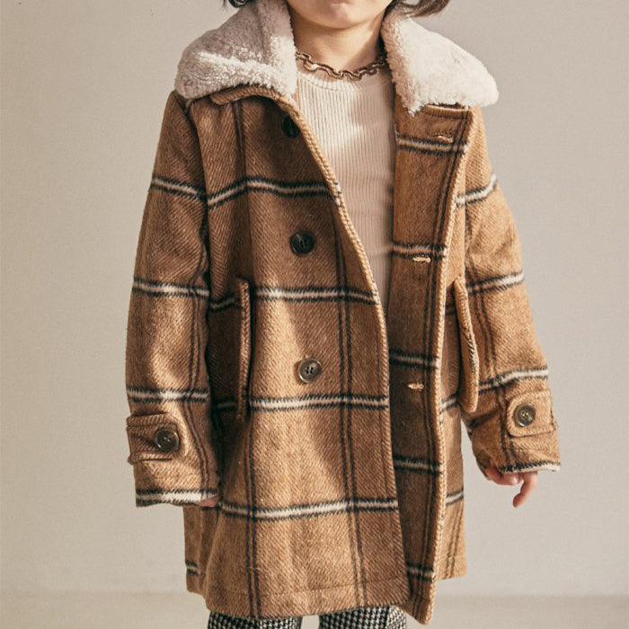 BT034 CHECKED FUFFY JACKET