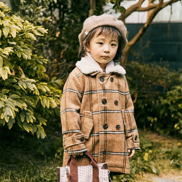 BT034 CHECKED FUFFY JACKET