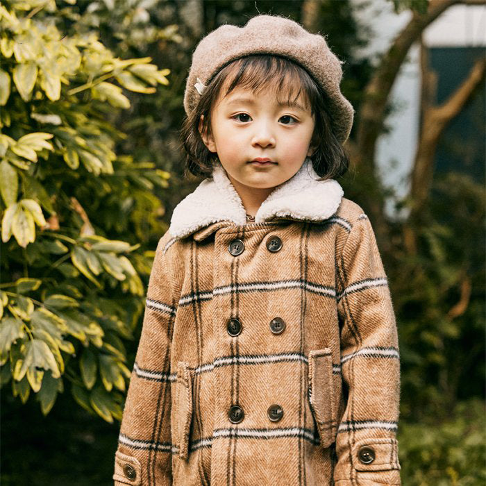 BT034 CHECKED FUFFY JACKET