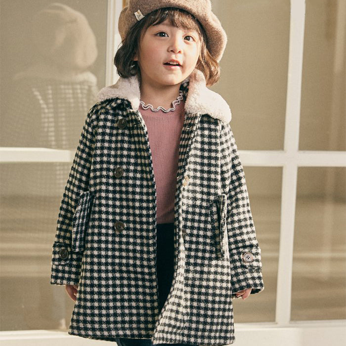 BT034 CHECKED FUFFY JACKET
