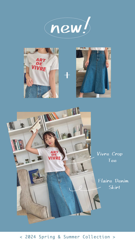 J313 FLAIRE DENIM SKIRT