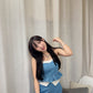 TH069 FLOWER DENIM SET
