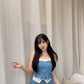 TH069 FLOWER DENIM SET