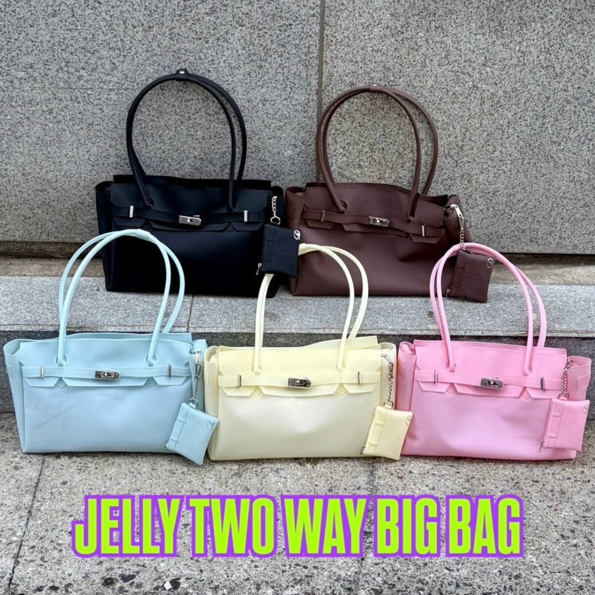 [韓國代購] DEINET Jelly Two-Way Big Bag 果凍包(大Size) (截單日後3-4星期到貨)