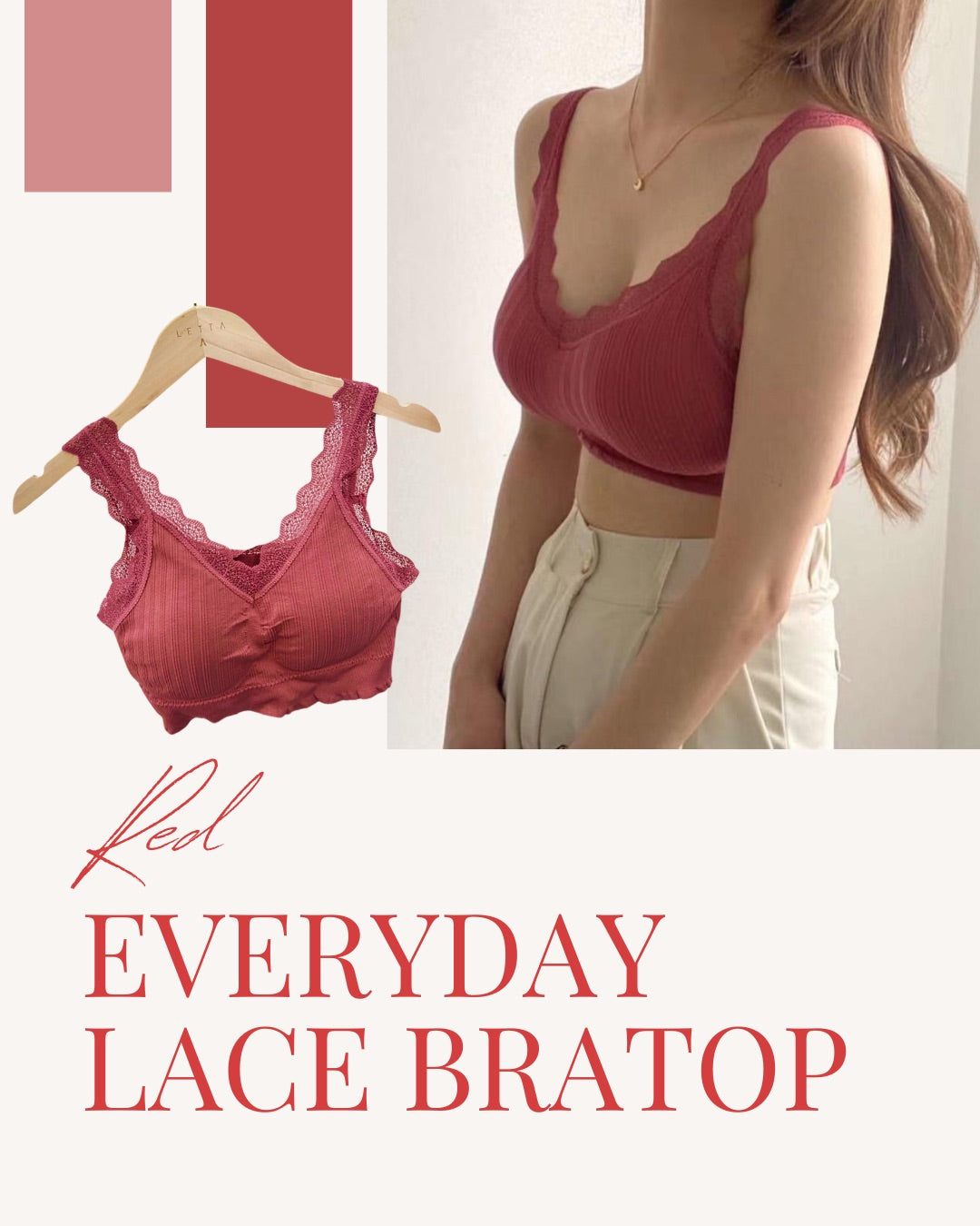 #T318  EVERYDAY LACE BRATOP