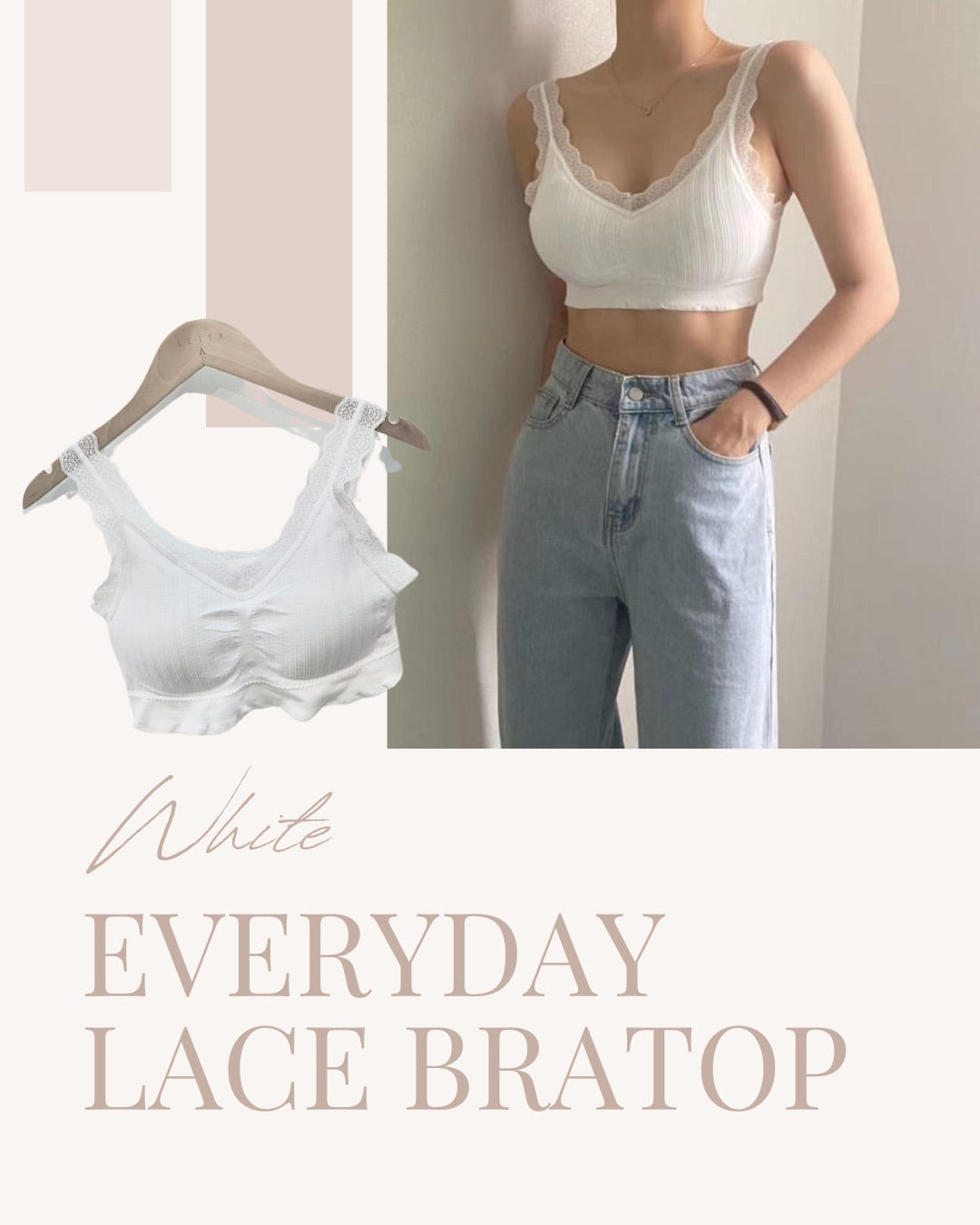 #T318  EVERYDAY LACE BRATOP