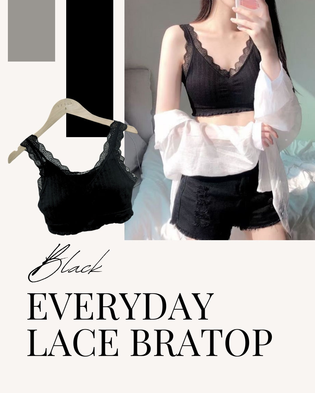 #T318  EVERYDAY LACE BRATOP