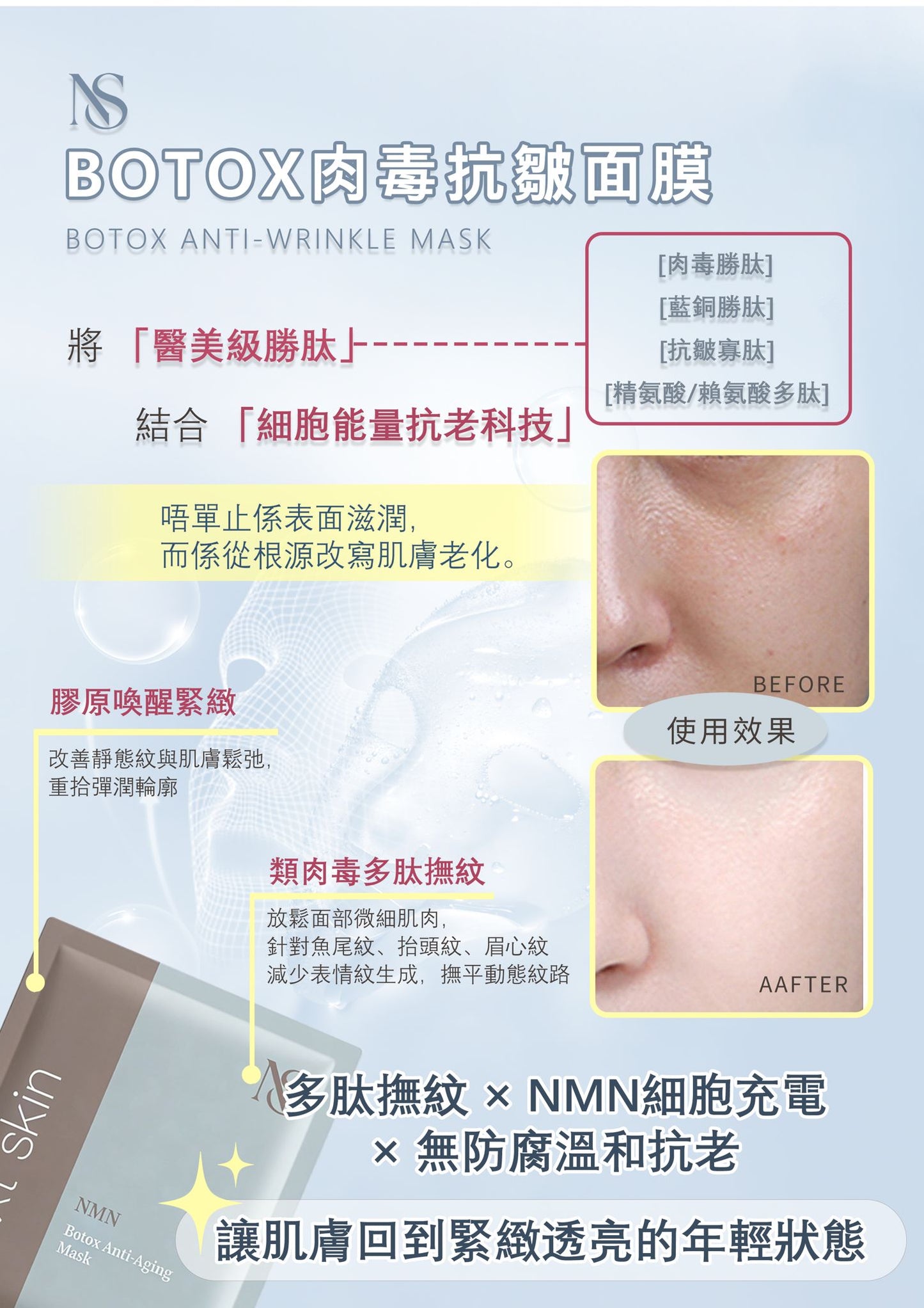 日本直送🇯🇵  高效醫美級【NMN BOTOX肉毒抗皺面膜】💉