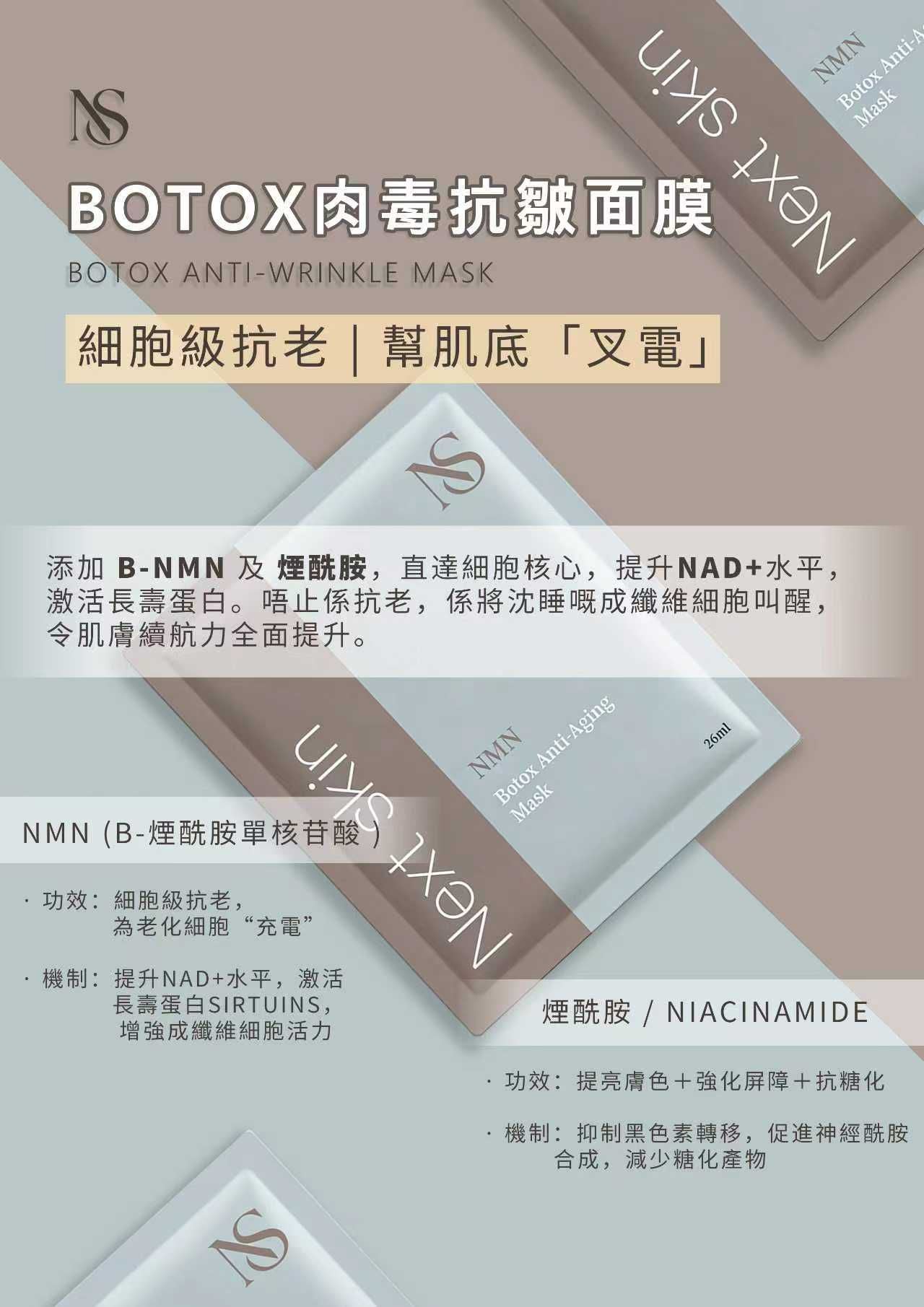 日本直送🇯🇵  高效醫美級【NMN BOTOX肉毒抗皺面膜】💉