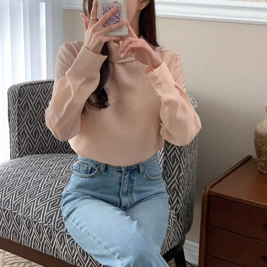 T719 RIBBON SILKY BLOUSE