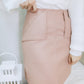 B132 DIRTY PINK LEATHER SKIRT