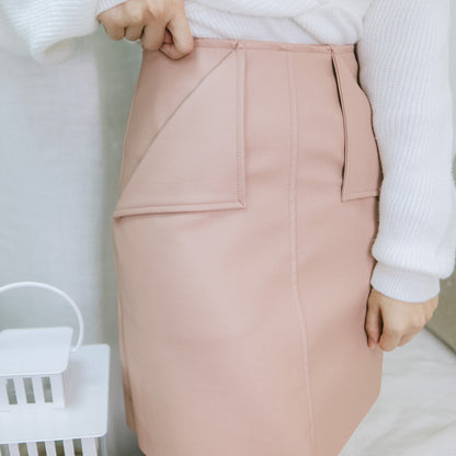 B132 DIRTY PINK LEATHER SKIRT