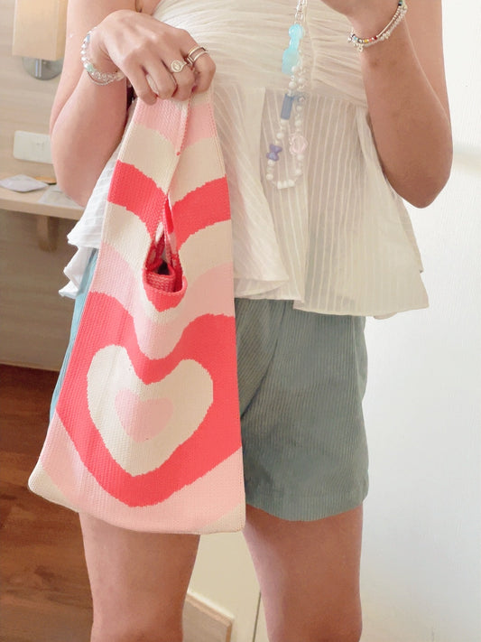 TH049 HEART ATTACK KNIT BAG