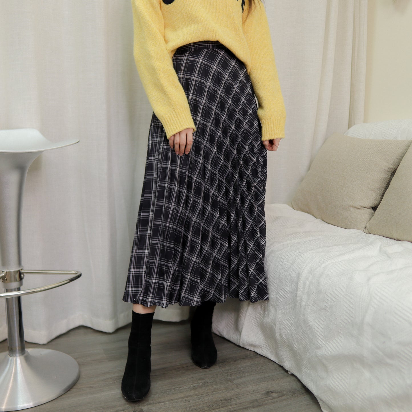B150 CAMPUS CHECKED SKIRT