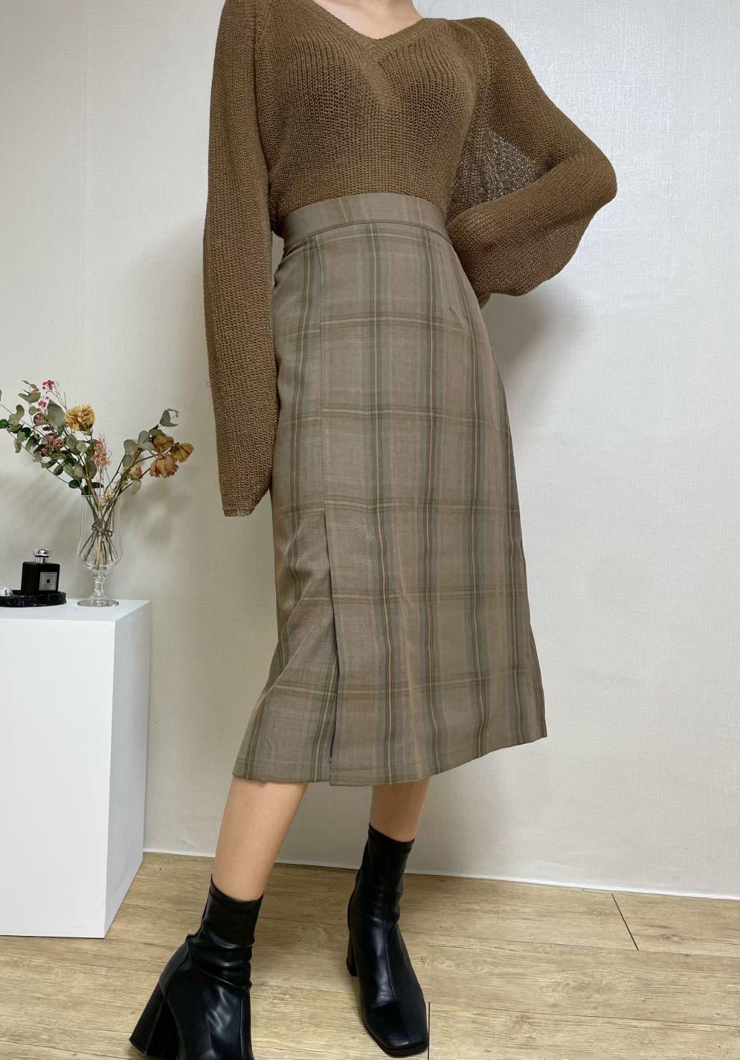 B200 JELLY CHECKED SKIRT