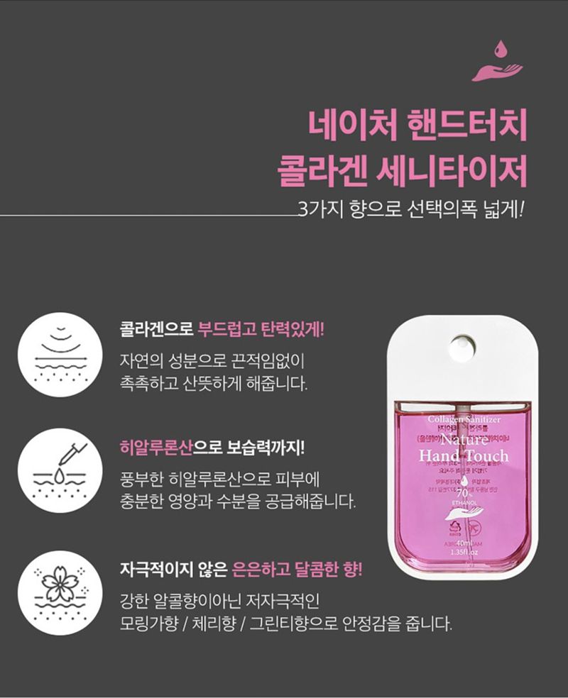 【韓國代購】Collagen Sanitizer 霧面抗菌酒精噴霧 (三支裝)