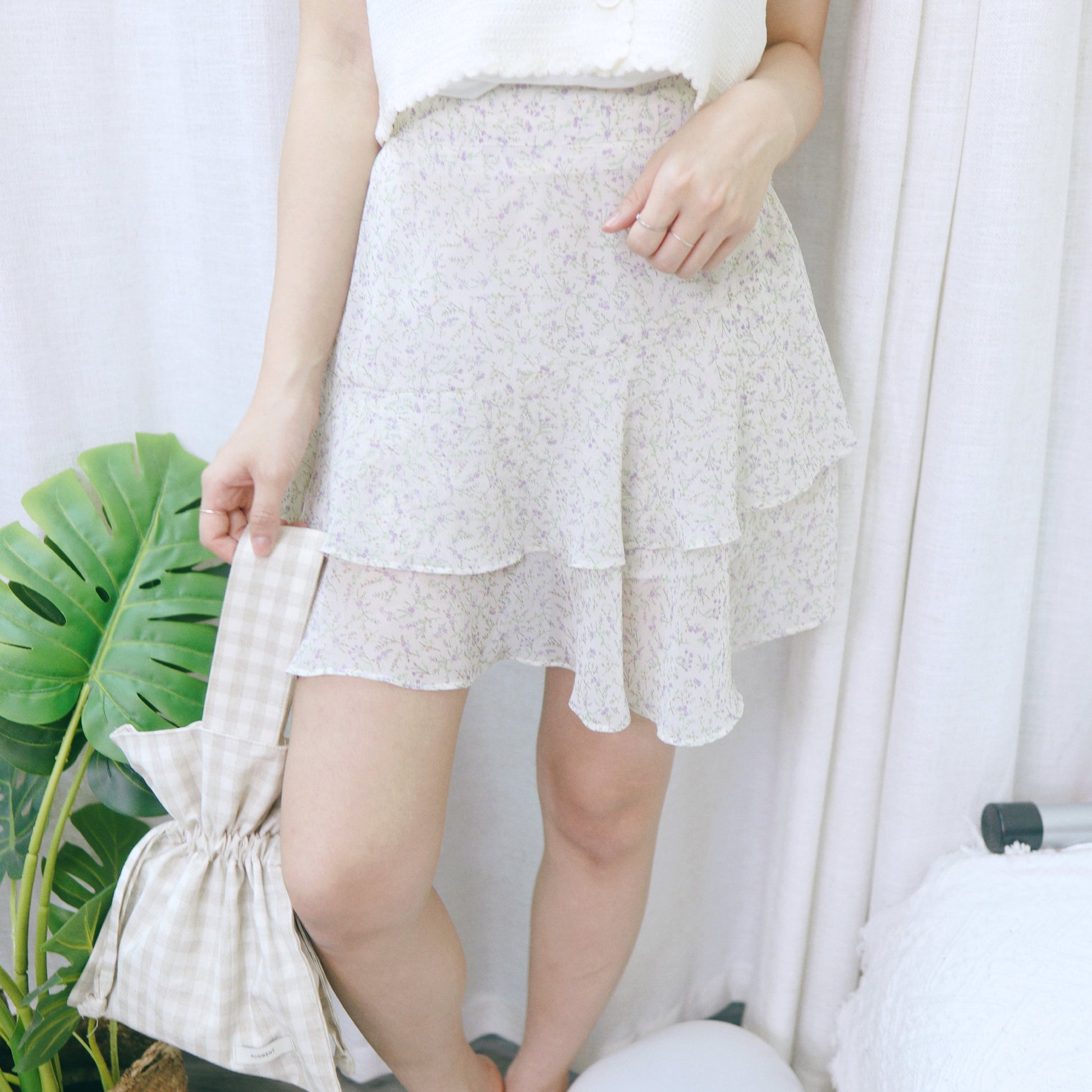 #B097 BY FLORAL SKIRT - Letta A