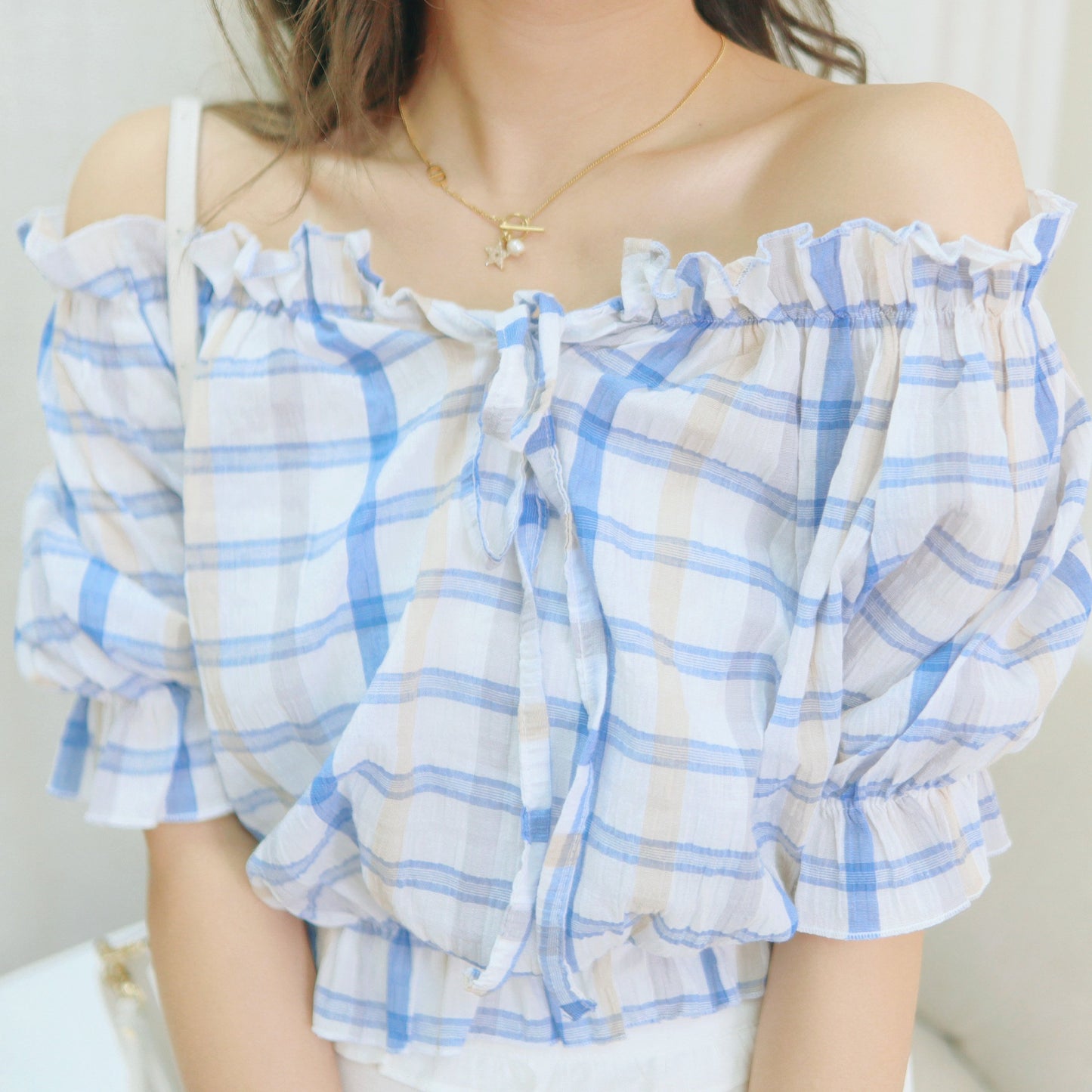 T345 BABY CHECKED TOP - Letta A